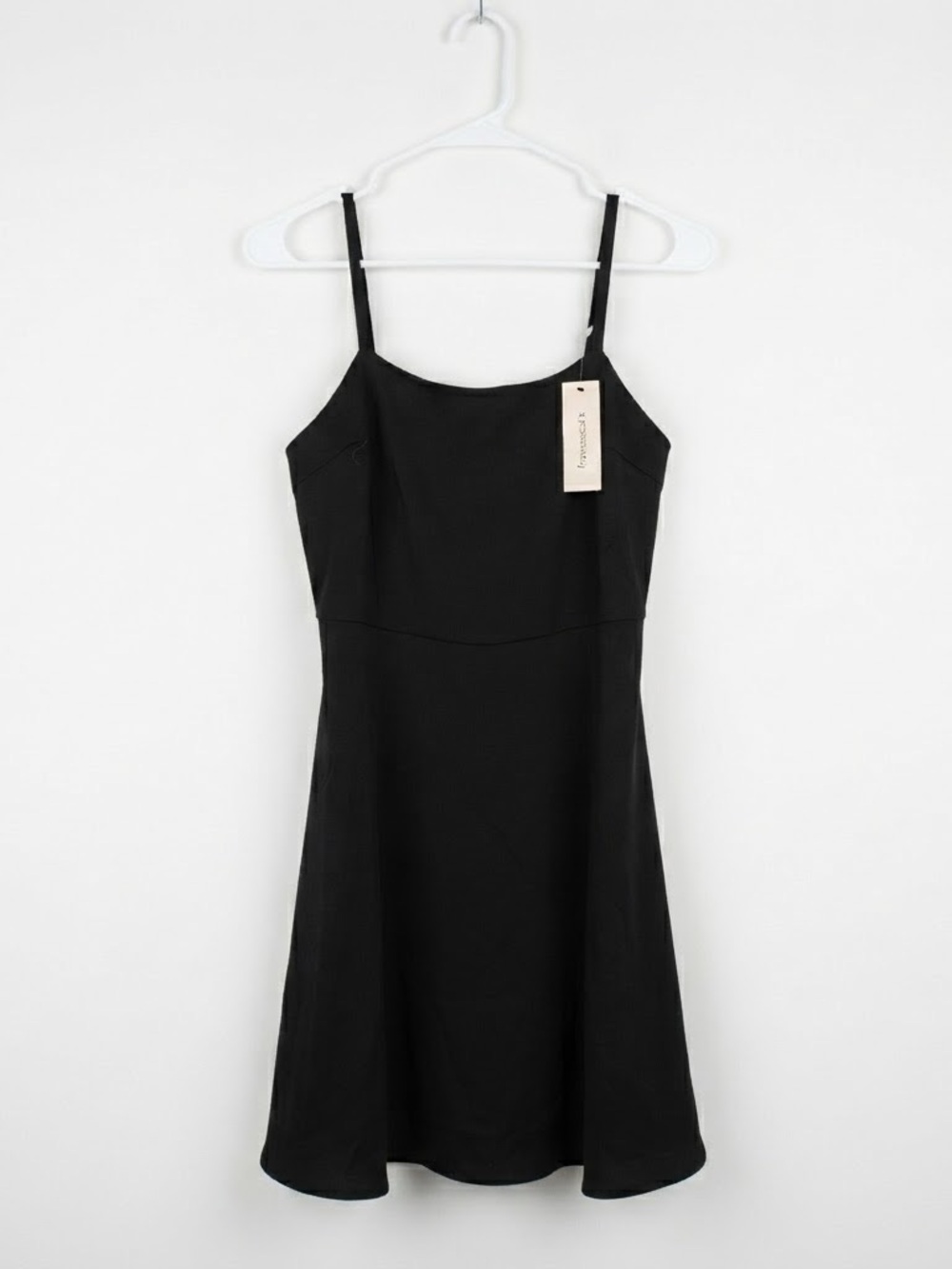 Francesca's Collections Black Mini Spaghetti-Strap Dress